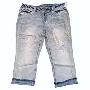 MAURICES Ellie Jeans Womens 5 6‎ Light Wash Denim Pants Capris Cropped Stretch